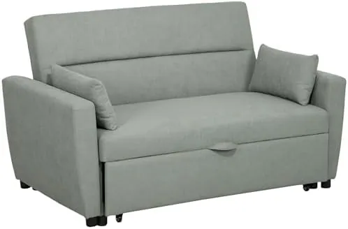 HOMCOM Schlafsofa 2-Sitzer mit Stauraum-Box