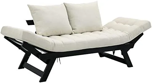 HOMCOM Klappsofa Stoff 2-Sitzer verstellbar