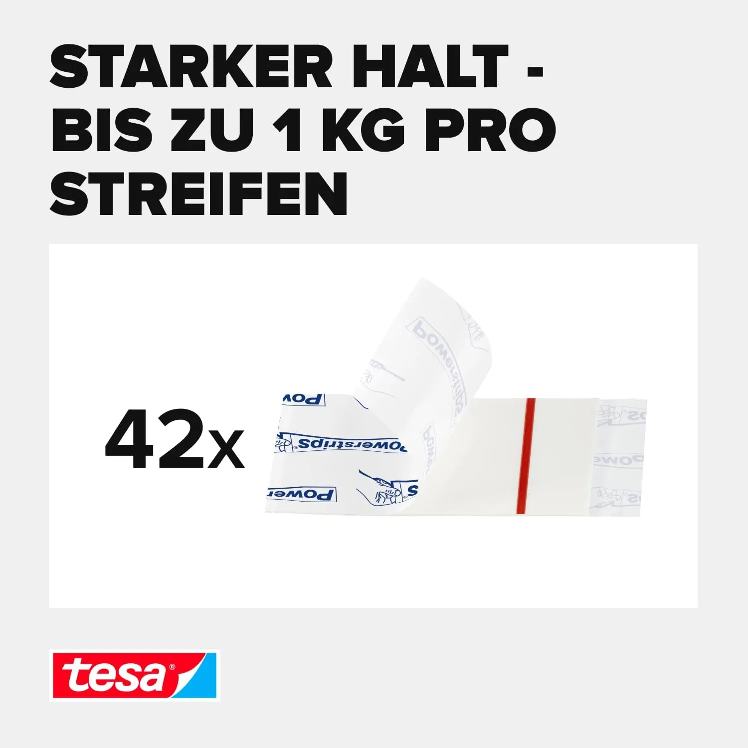 tesa Powerstrips Small 3er-Pack mit 42 doppelseitigen Klebestreifen
