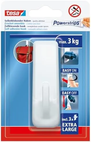 tesa Powerstrips XL Oval Klebehaken mit starkem Halt